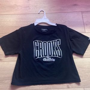 Crooks and Castles small black cropped tee